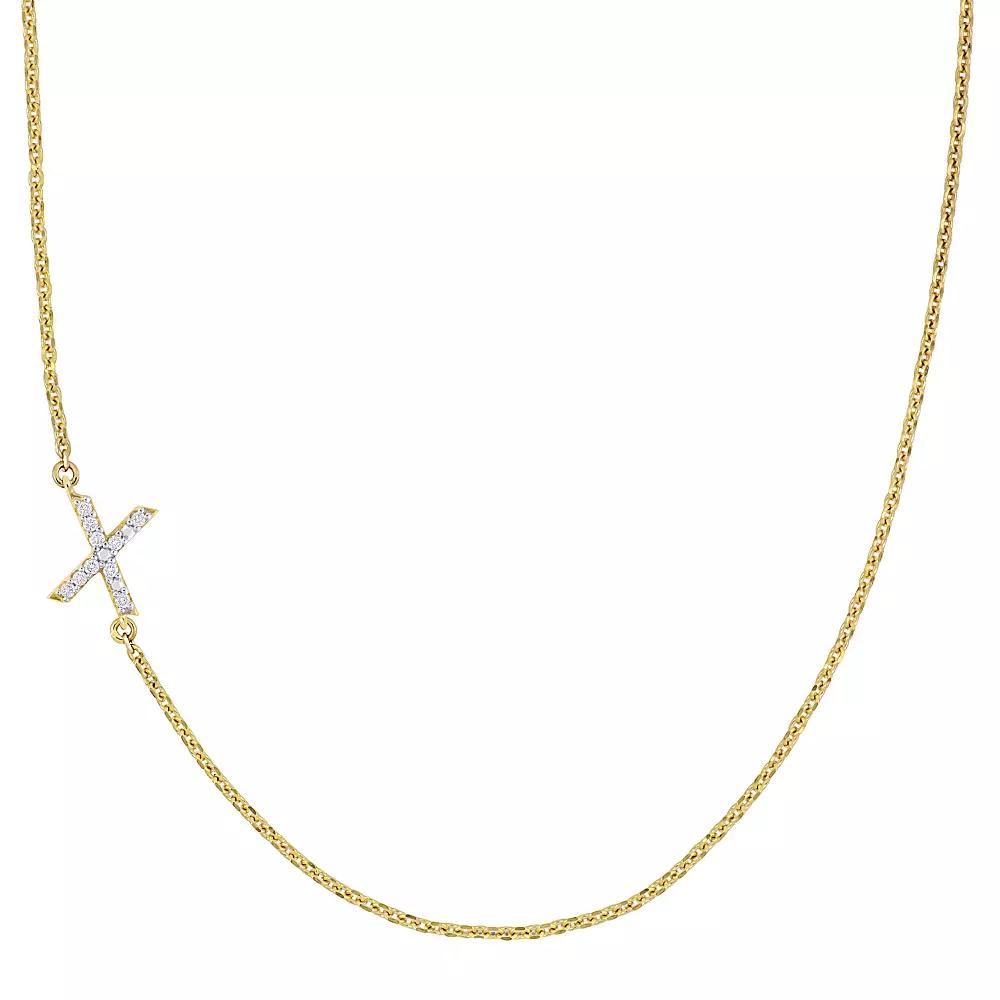 Stella Grace 14k Gold Diamond Accent Initial Necklace, Women's,  Product Image