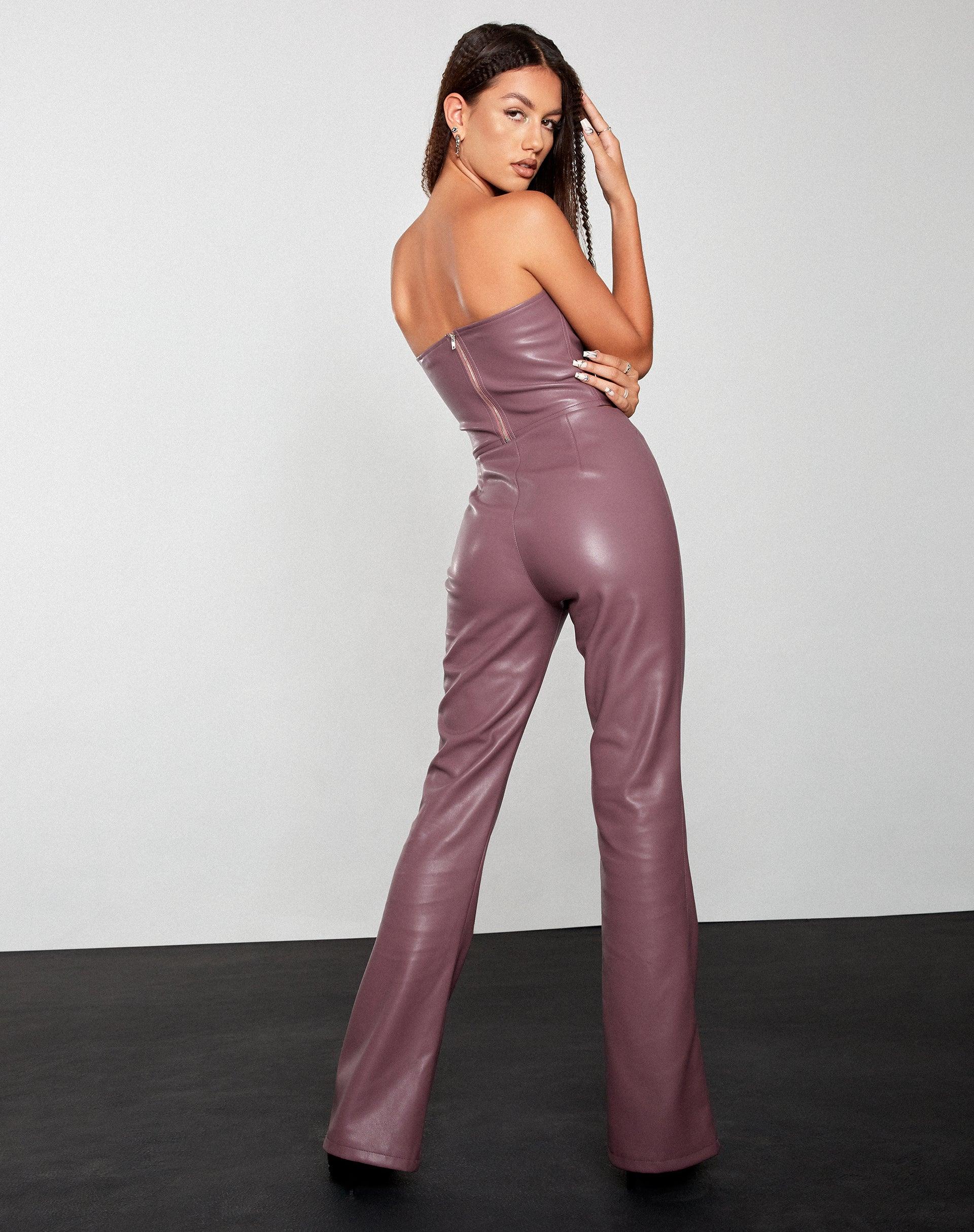 Eara Corset Top in PU Purple Product Image