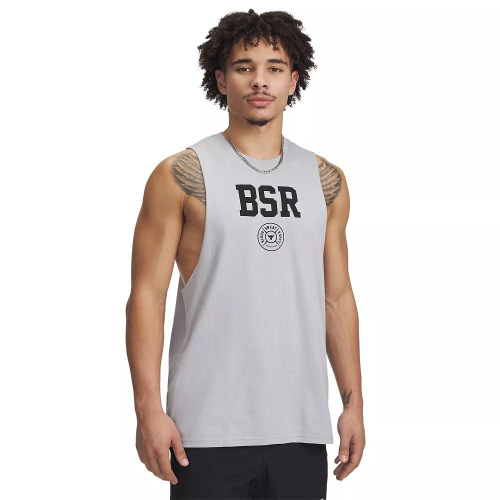 Men's Under Armour Project Rock BSR Tank Top, Size: XL, Mod Gray Product Image