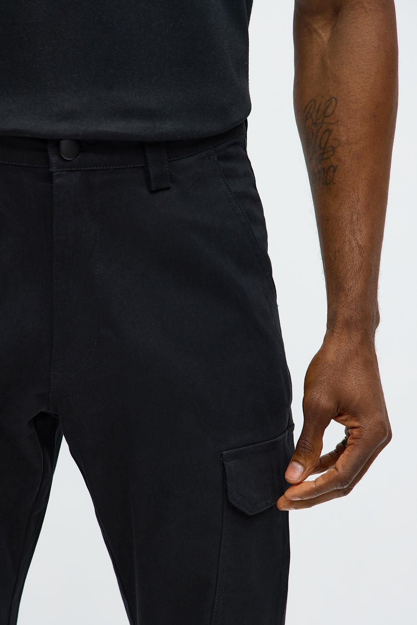 Stacked Slim Flare Kryptonite Cargo Pants - Black Male Product Image