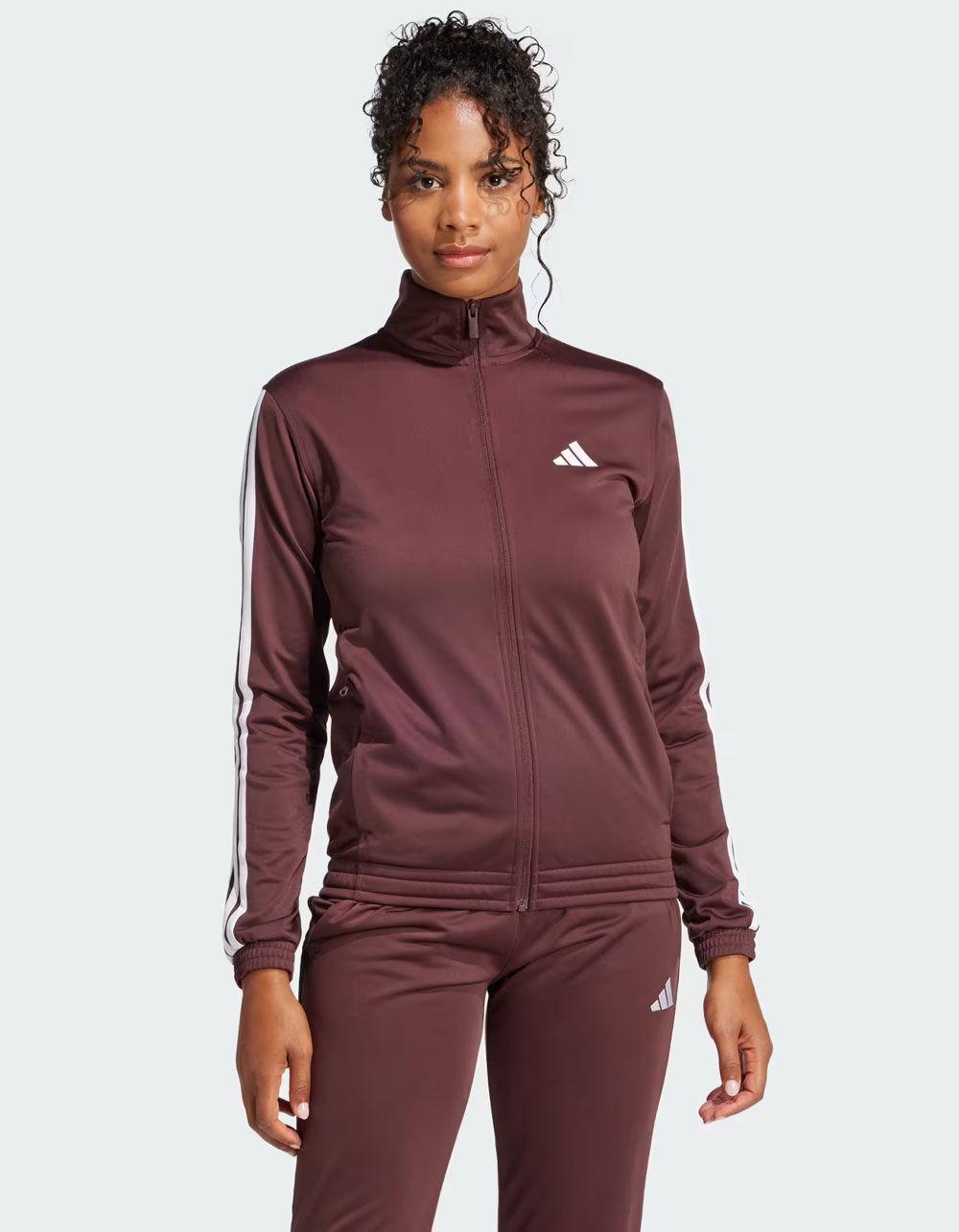 ADIDAS Tricot 3-Stripes Womens Track Jacket - RUBY Product Image
