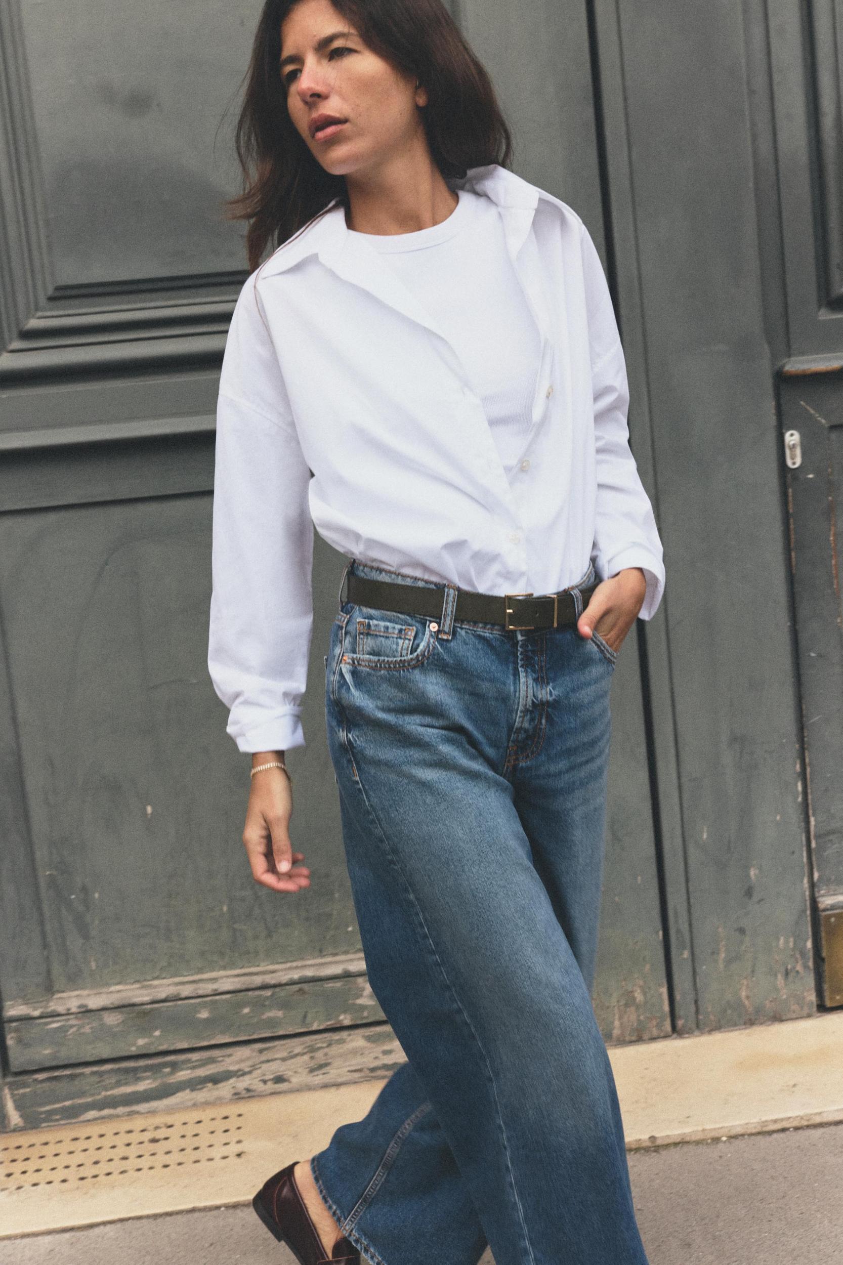 Z1975 HIGH-WAISTED CULOTTE BELTED JEANS Product Image