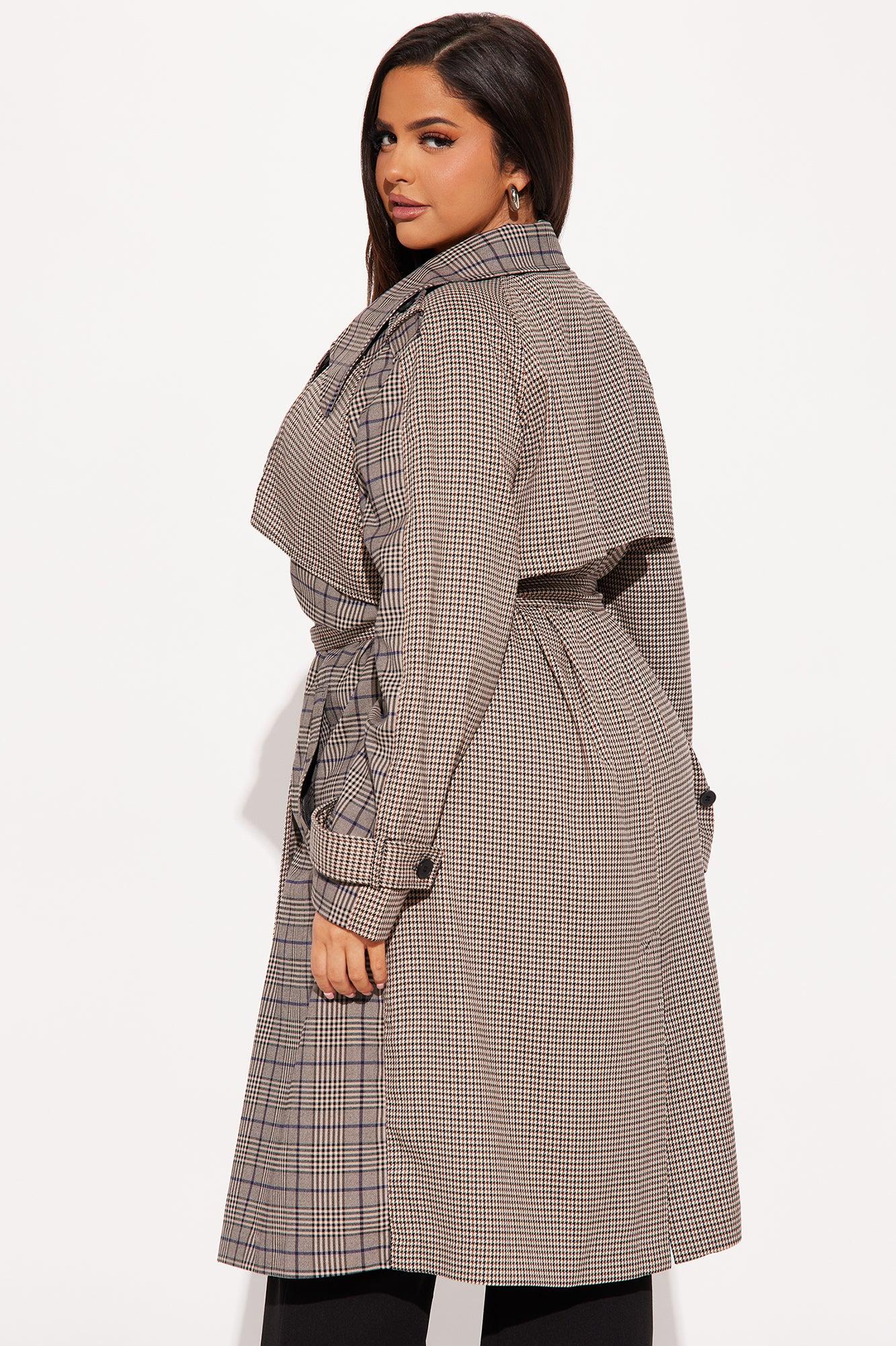 Prep School Plaid Trench - Khaki/combo Female Product Image