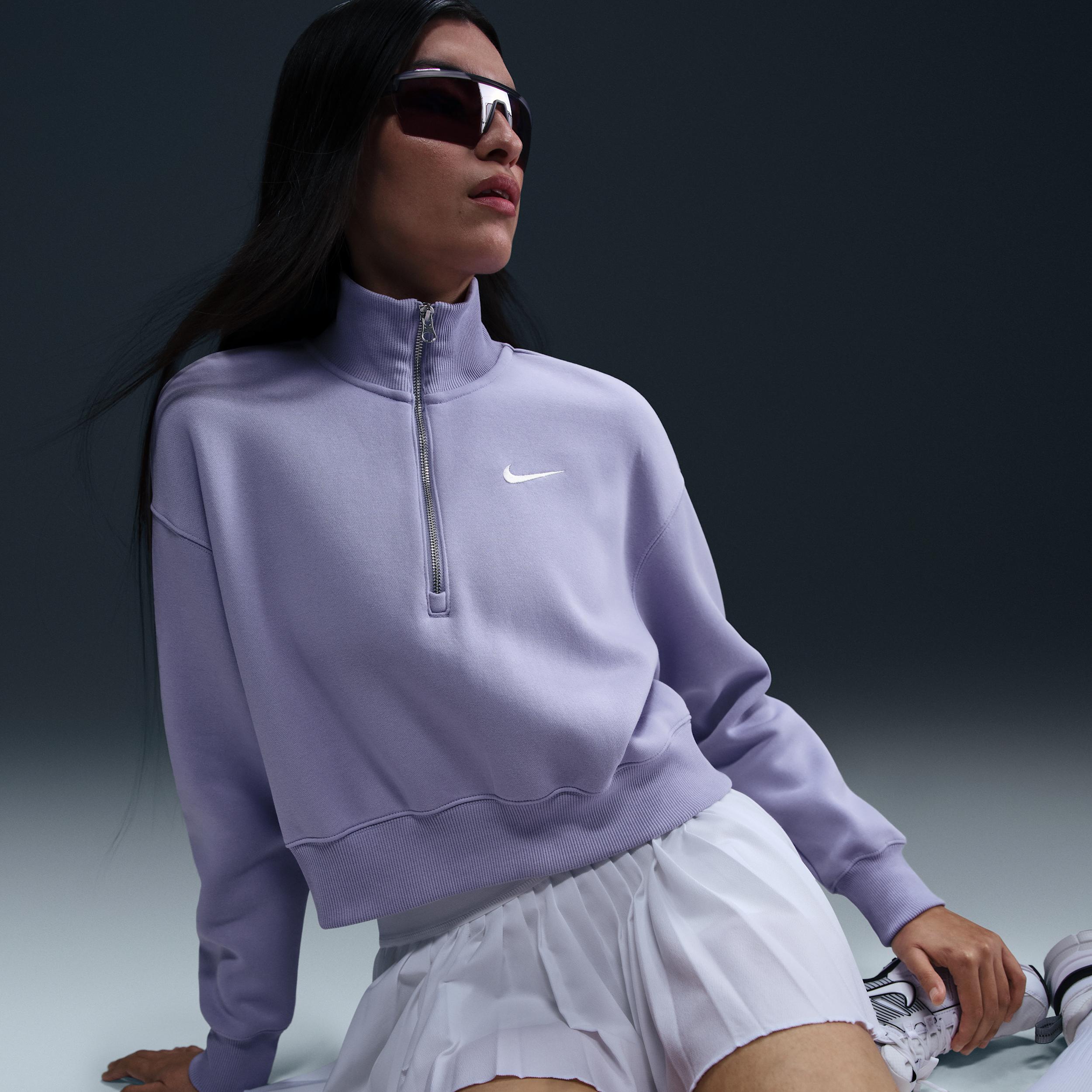Women's Nike Sportswear Phoenix Fleece 1/4-Zip Cropped Sweatshirt Product Image