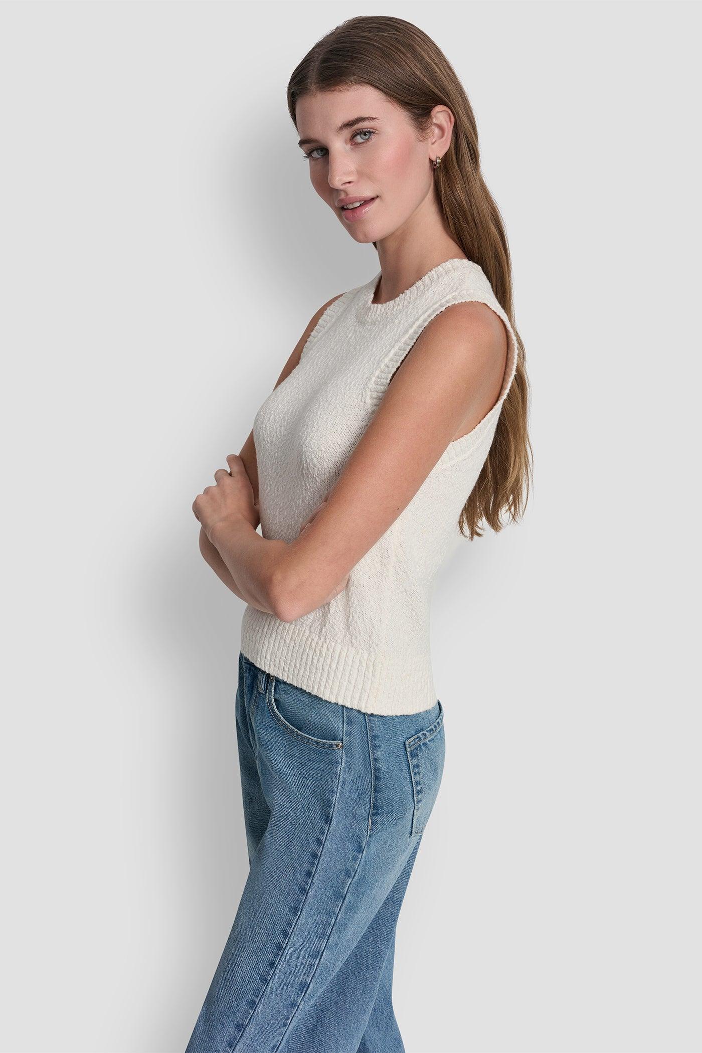 CREW NECK SLEEVELESS SWEATER Product Image