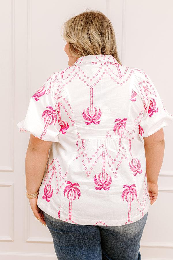 Palms Away Embroidered Top Curves Product Image