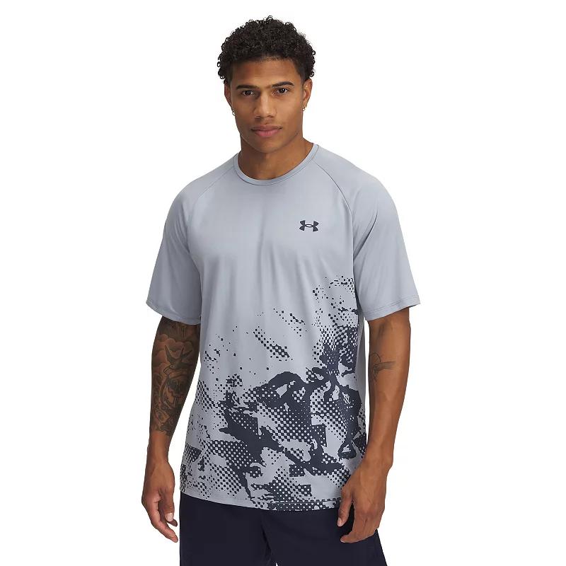 Mens Under Armour Tech Tonal Fade Short Sleeve T-Shirt Grey Product Image