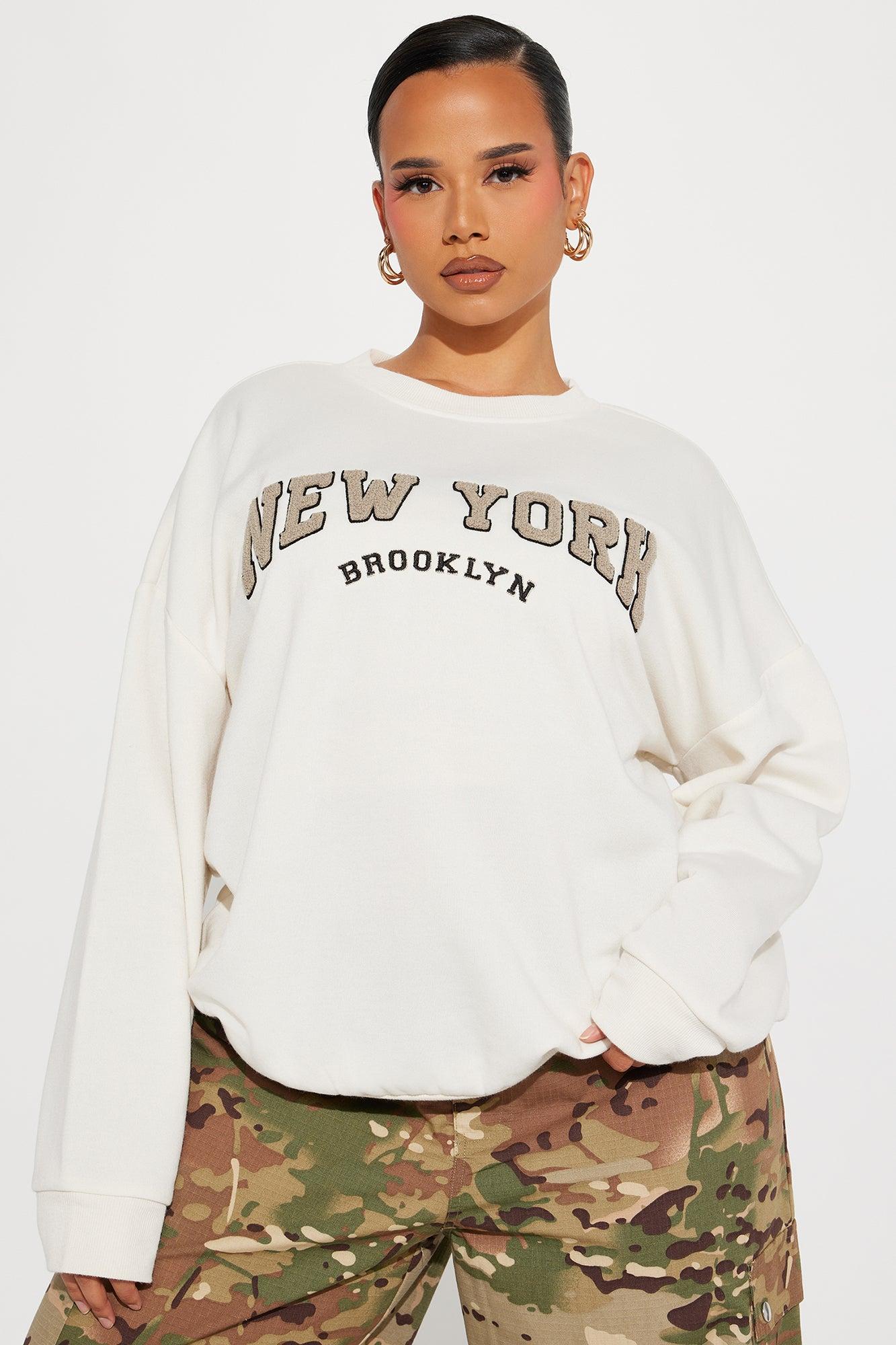 Brooklyn NY Crew Neck Sweatshirt - Beige Product Image