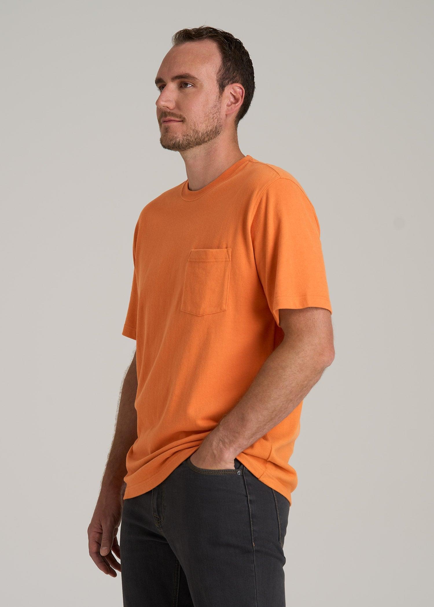 LJ&S Workwear Pocket T-Shirt for Tall Men in Marmalade Male Product Image