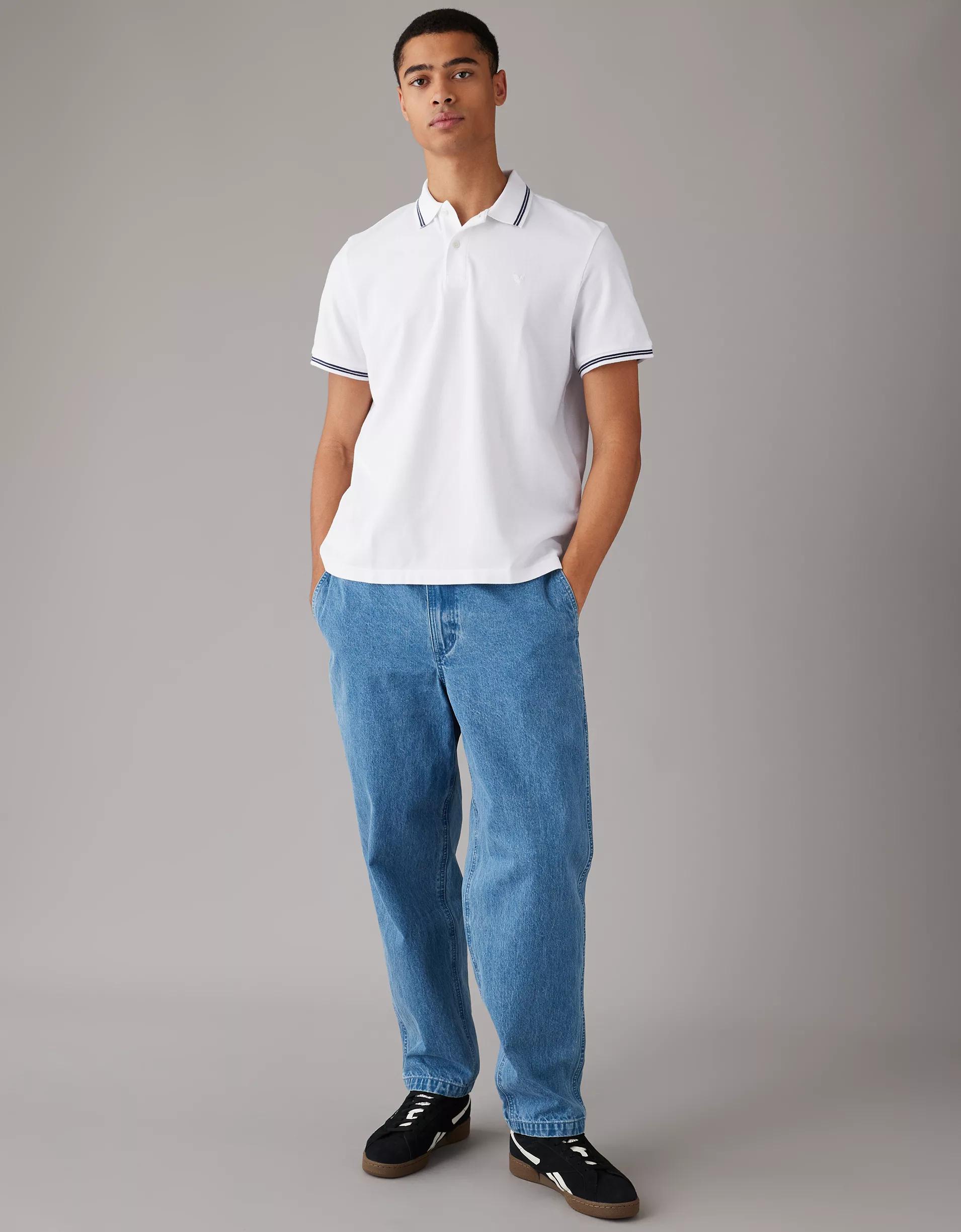 AE Lived-In Pique Polo Shirt Product Image