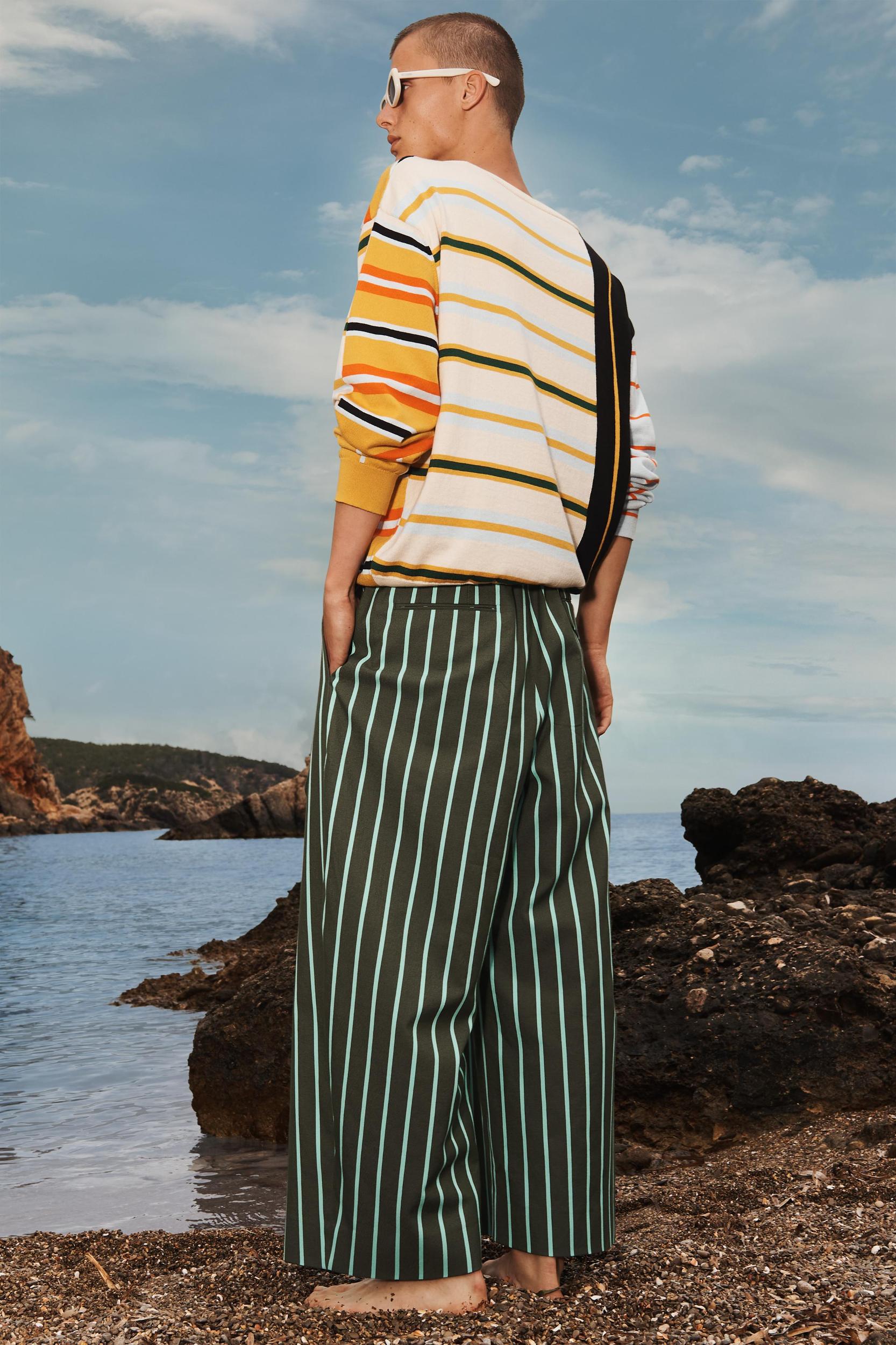 LIMITED EDITION STRIPED WIDE FIT PANTS Product Image