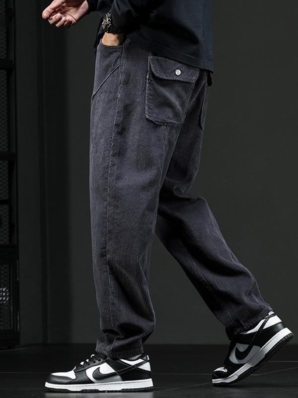 Men's Corduroy Flap Pocket Tapered Cargo Pants Product Image
