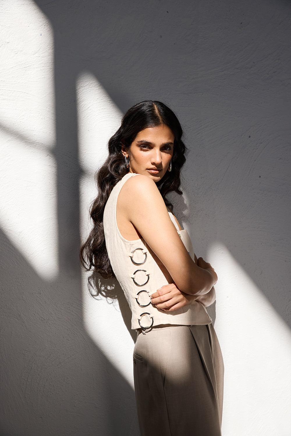 Discoteca Linen Top Natural Product Image