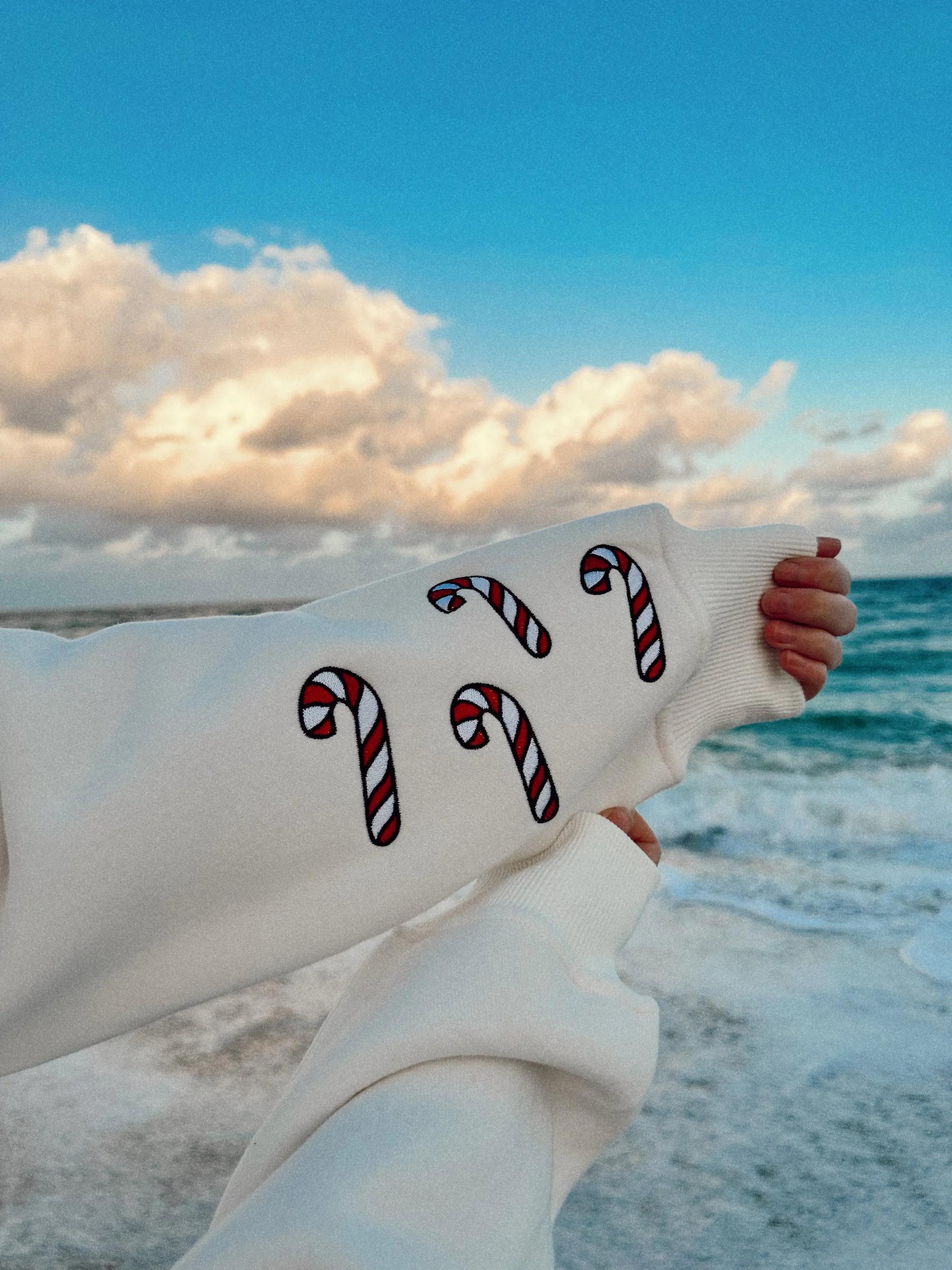 Ivory Gingerbread Recipe Christmas Embroider Sweatshirt Product Image