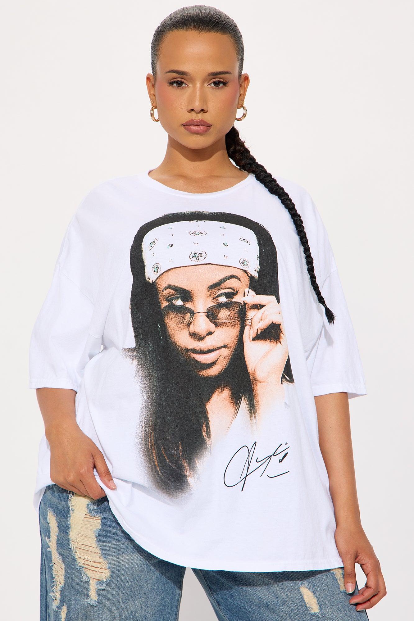 Aaliyah Washed Oversized Tee - White Female Product Image