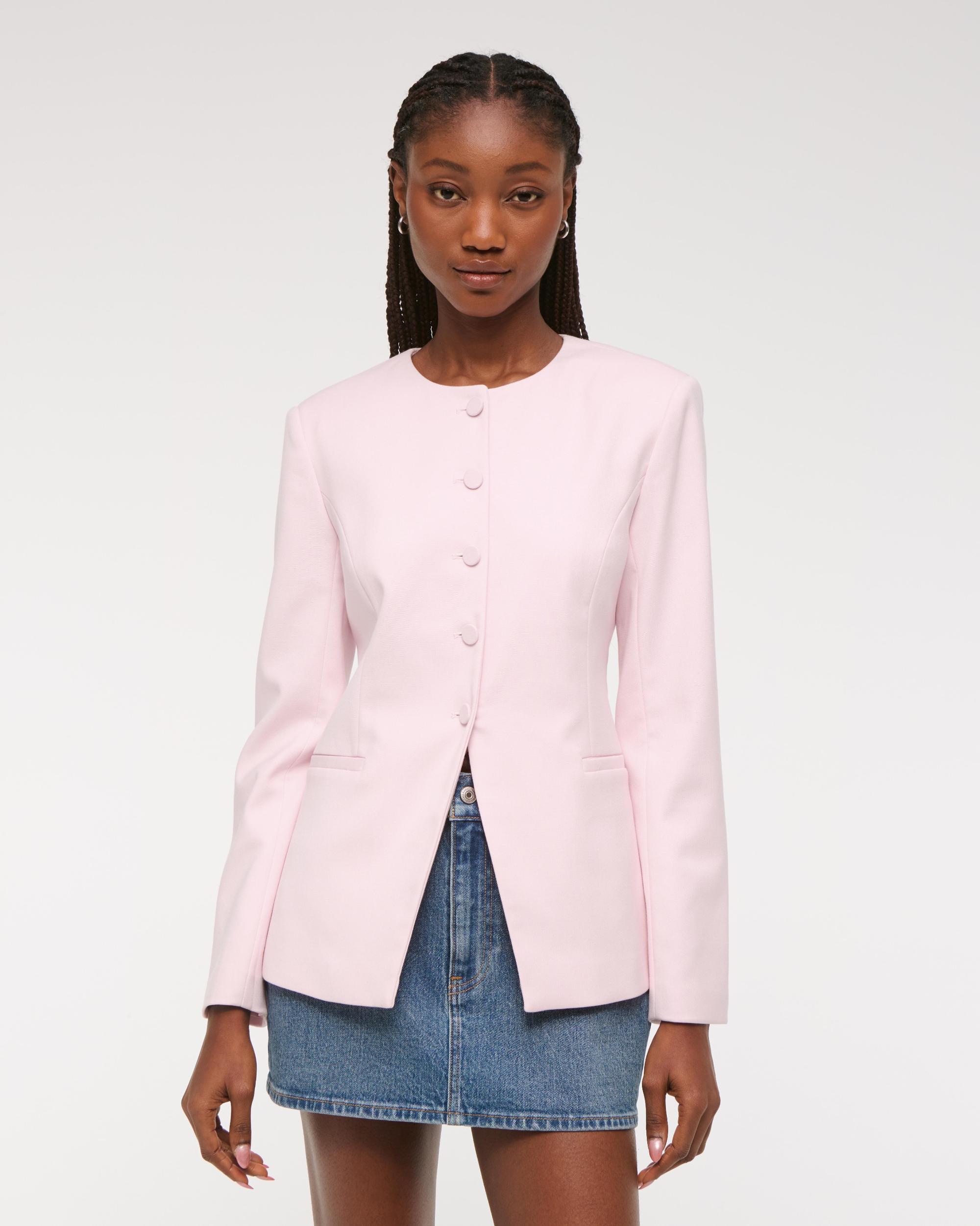 Collarless Suiting Blazer Product Image