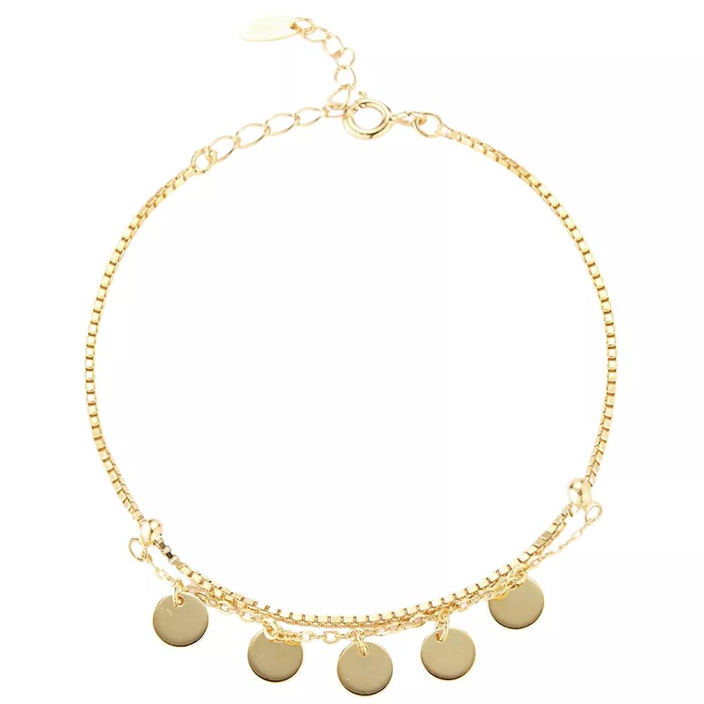 Sunkissed Sterling Sterling Silver Disk Bracelet, Women's, Size: 7", Gold Tone Product Image