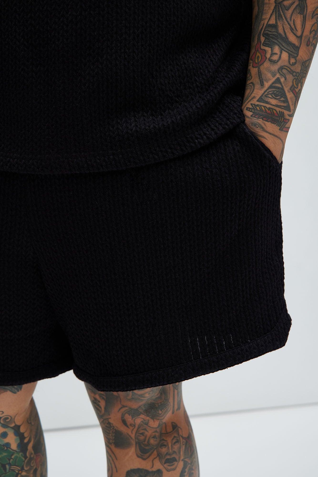 Catanina Textured Shorts - Black Product Image