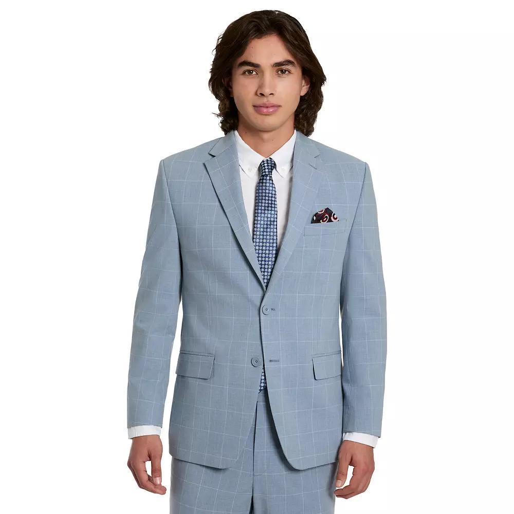 Men's Ben Sherman Slim Stretch Suit Jacket, Size: 46 - Regular, Light Blue Windowpane Product Image