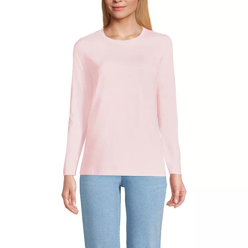 Petite Lands' End Relaxed-Fit Supima Long Sleeve Cotton Crewneck Tee, Women's,  Product Image