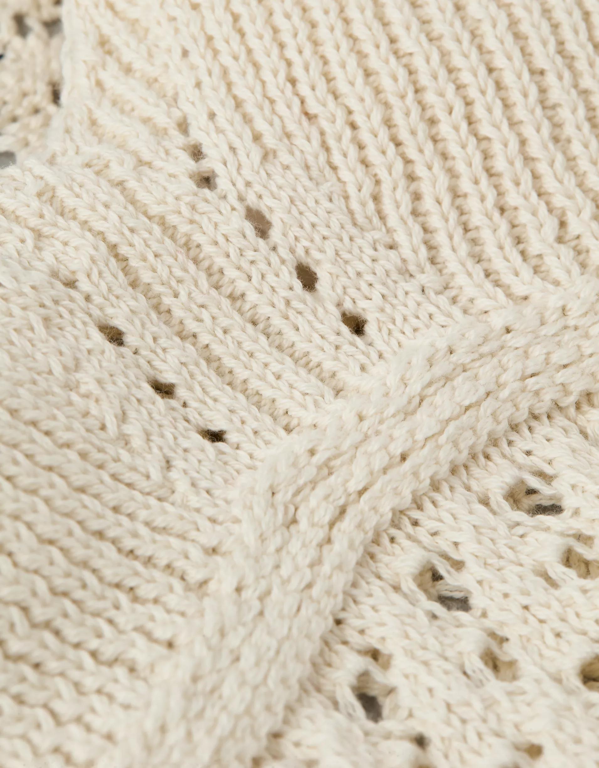 AE V-Neck Pointelle Scalloped Crochet Tank Top Product Image