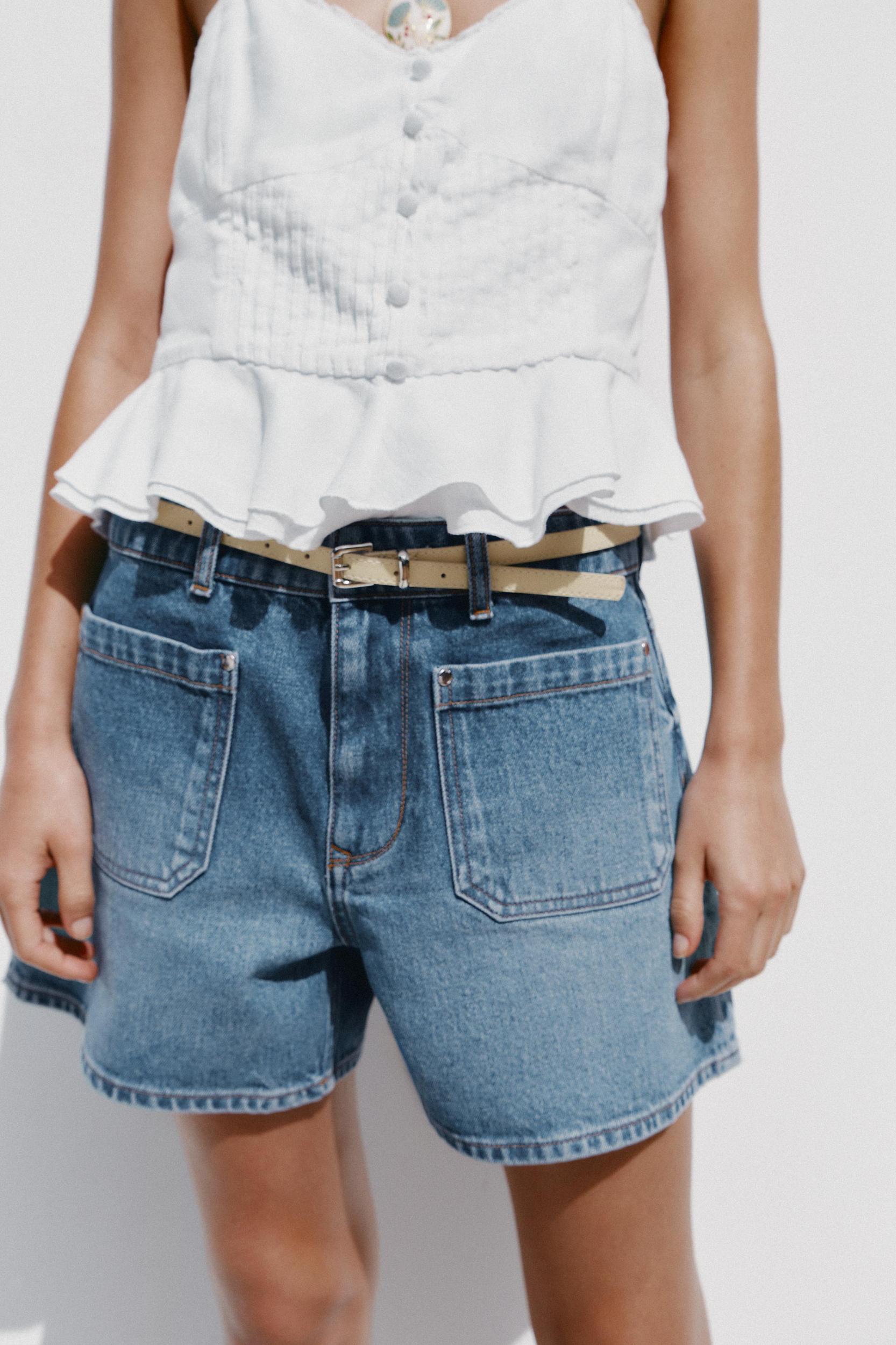 Z1975 BELTED DENIM SHORTS Product Image