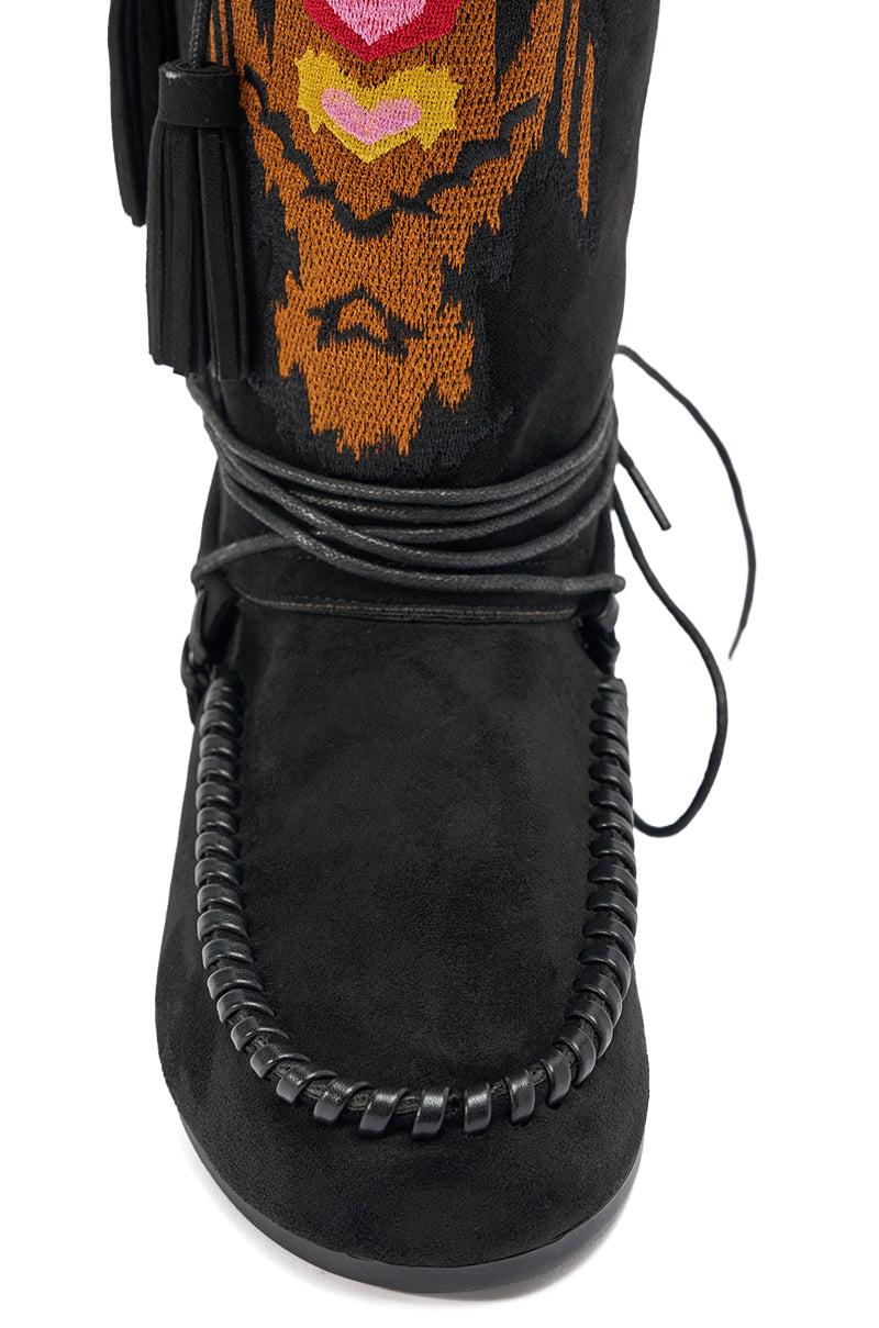 AZALEA WANG WERET BLACK FLAT BOOTIE Product Image