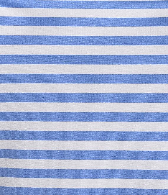 J.McLaughlin Wavesong Striped Print 3/4 Sleeve Button Shoulder Tee Shirt Product Image