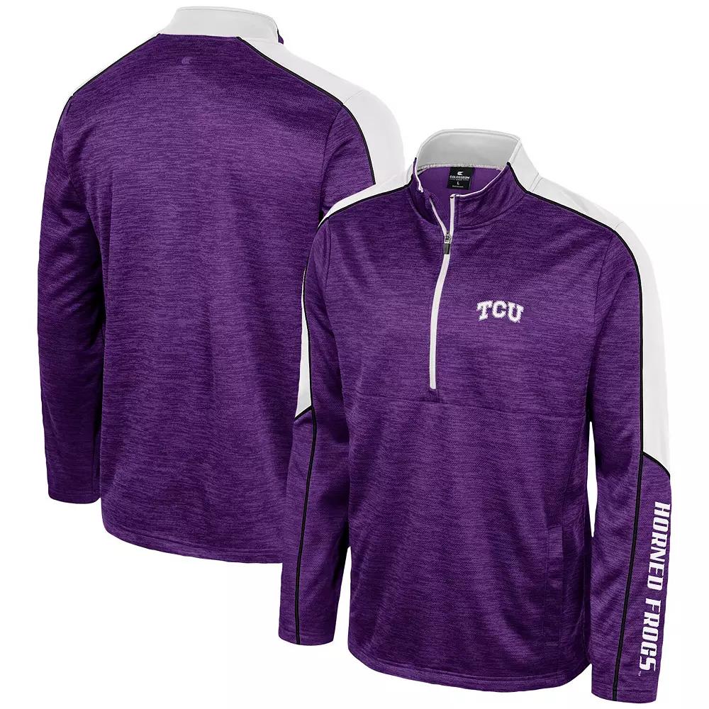 Men's Colosseum Purple TCU Horned Frogs Marled Half-Zip Jacket,  Product Image