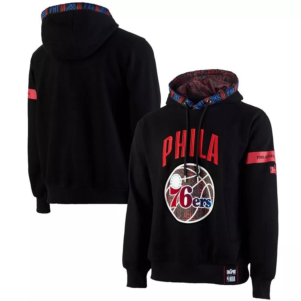 Men's NBA x Two Hype  Black Philadelphia 76ers Culture & Hoops Collection Premium Pullover Hoodie, Size: Large, 76r Black Product Image