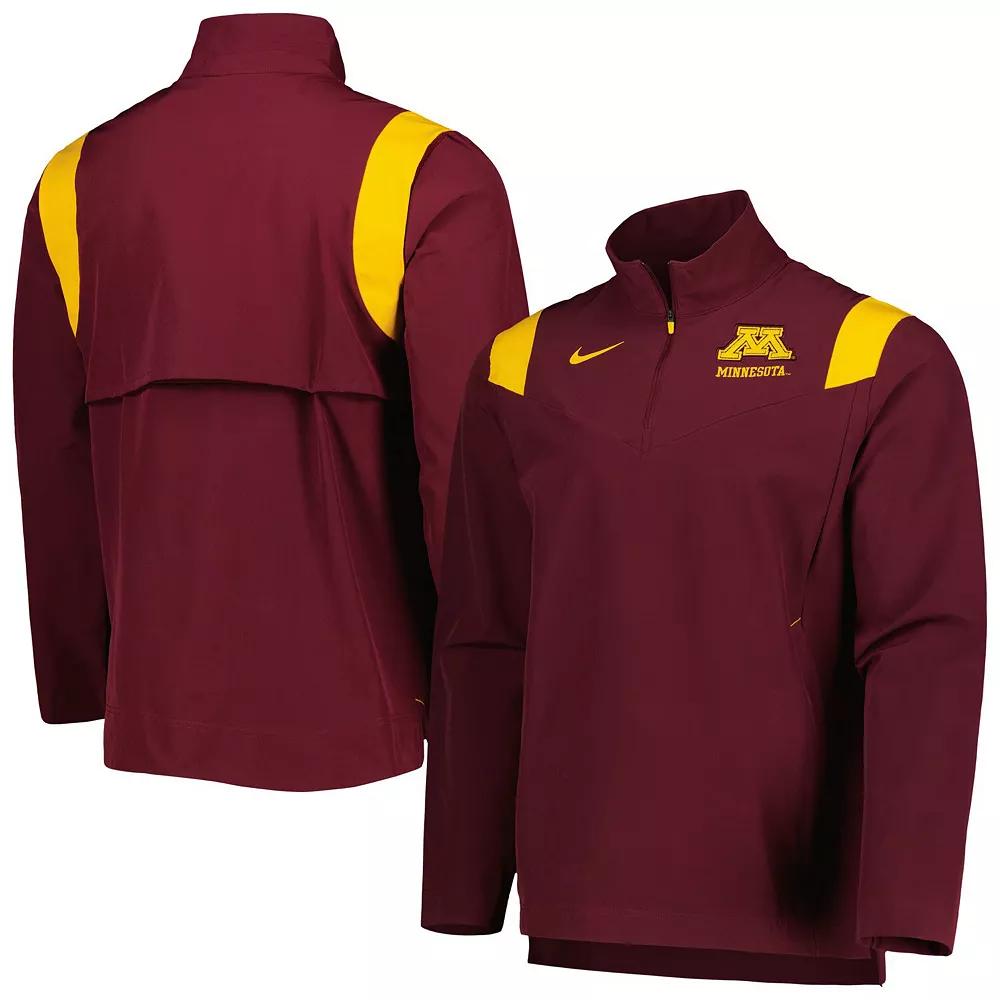Men's Nike Maroon Minnesota Golden Gophers 2022 Coaches Sideline Quarter-Zip Top, Size: Large, Red Product Image
