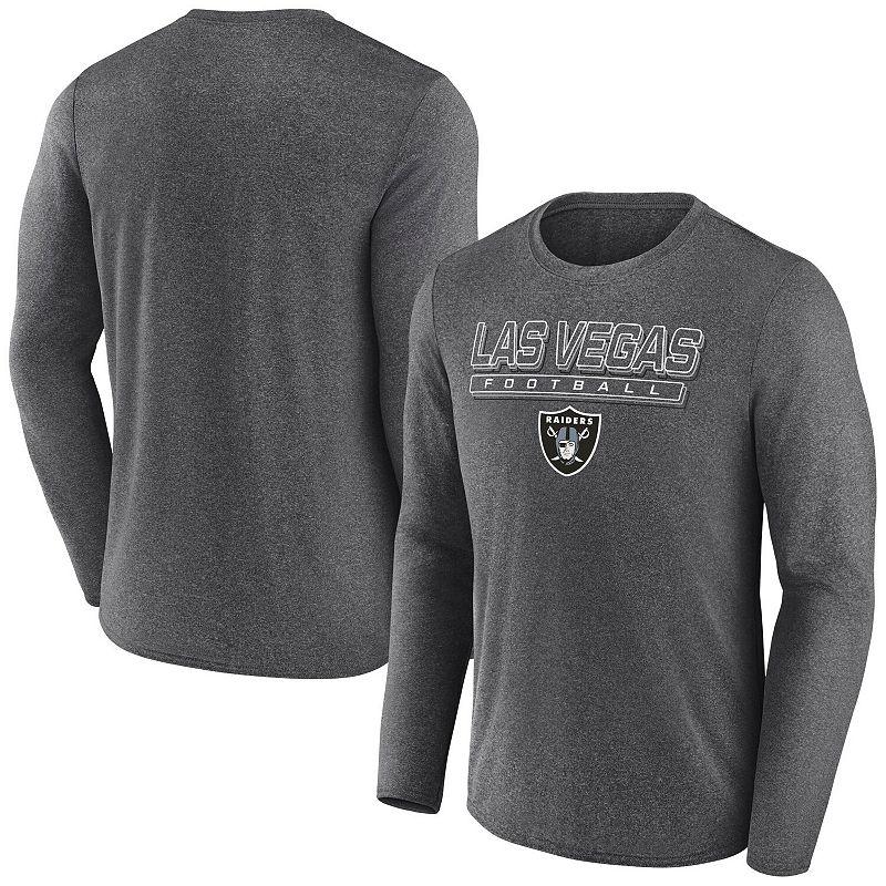 Men's Fanatics  Heather Charcoal Las Vegas Raiders Fundamentals Long Sleeve T-Shirt, Size: Large, Lvr Charco Product Image