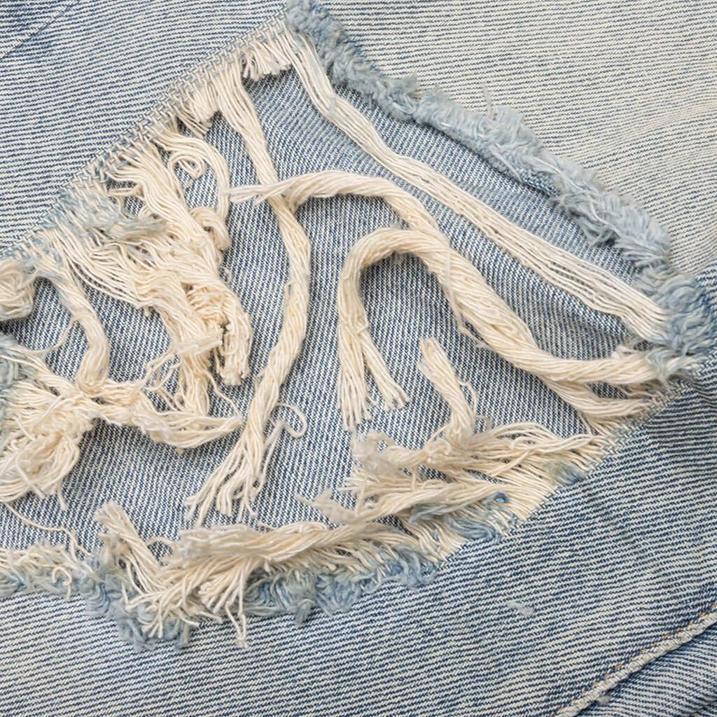 Knee Blowout Dirty Jeans - Light Indigo Male Product Image