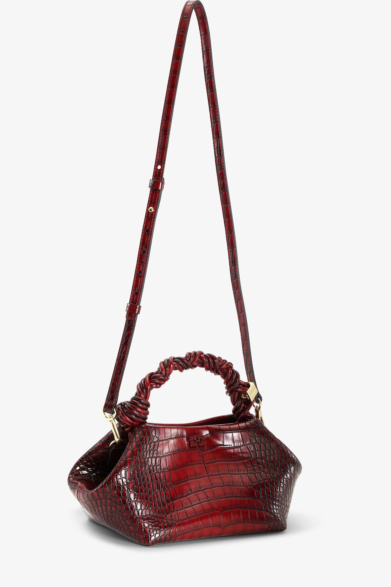 Burgundy Croco Small GANNI Bou Bag Product Image