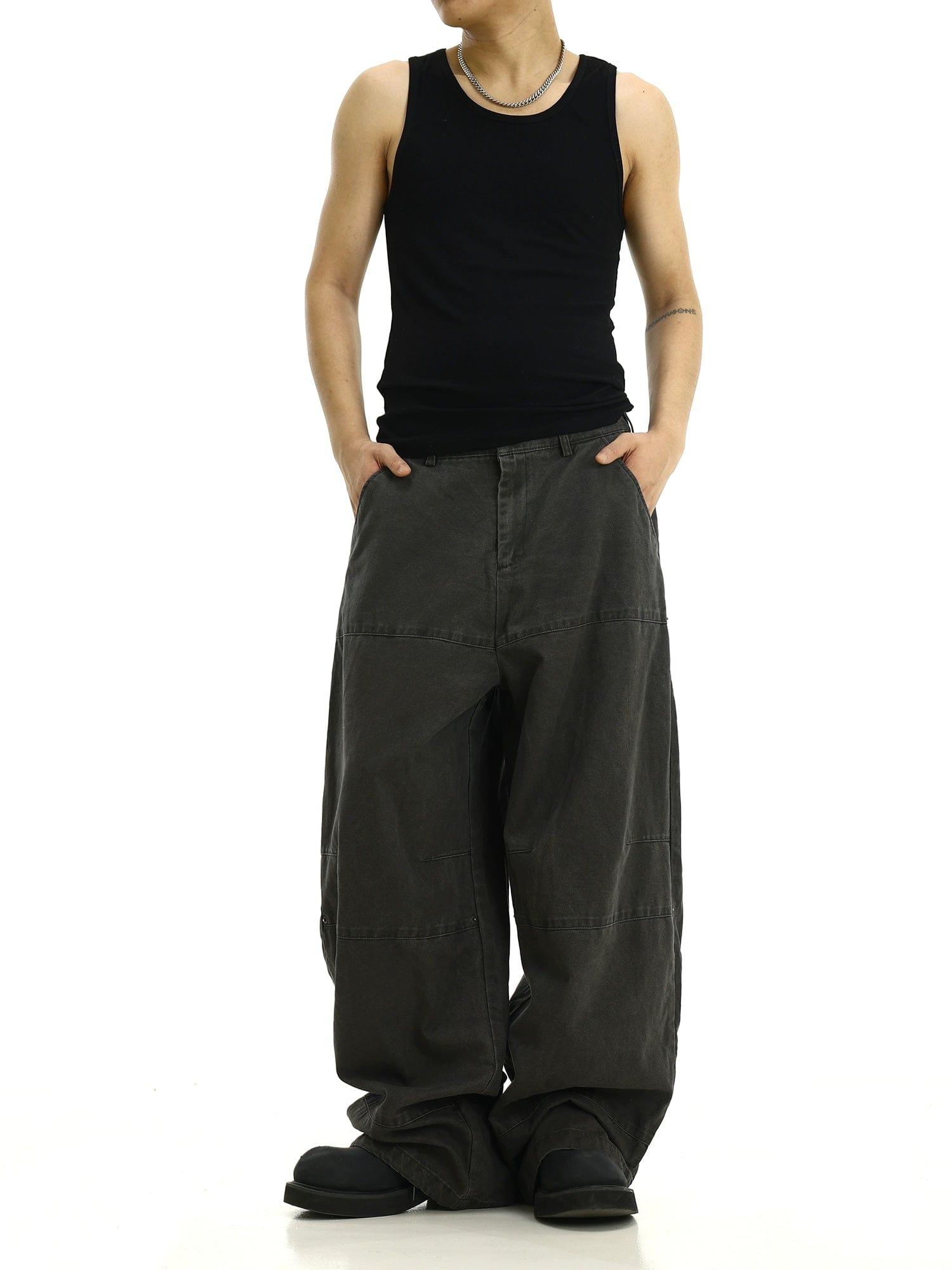 RT No. 11186 ARMY GREEN WORKWEAR CASUAL BAGGY PANTS Product Image