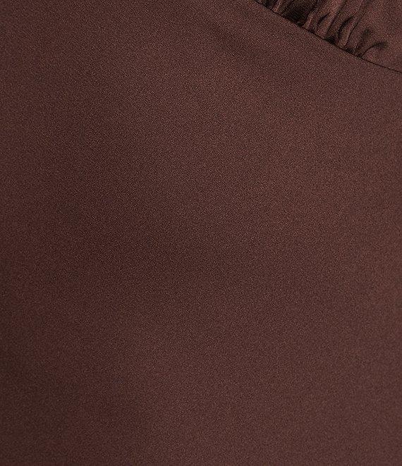 Midnight Doll Satin V-Neck Sleeveless Back Drape Dress Product Image