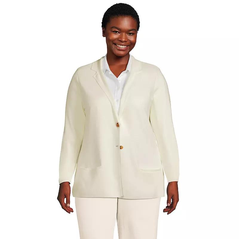 Plus Size Lands' End Sweater Blazer, Women's, Size: 3XL, Deep  Blue Product Image