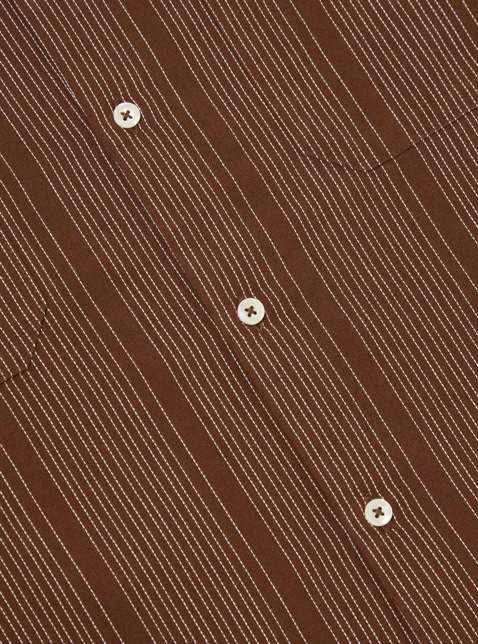 Universal Works Sal Road Shirt in Brown Kantha Stripe Product Image