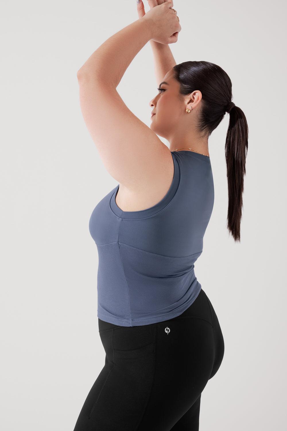 Peekaboo Crew Tank - American Blue Product Image