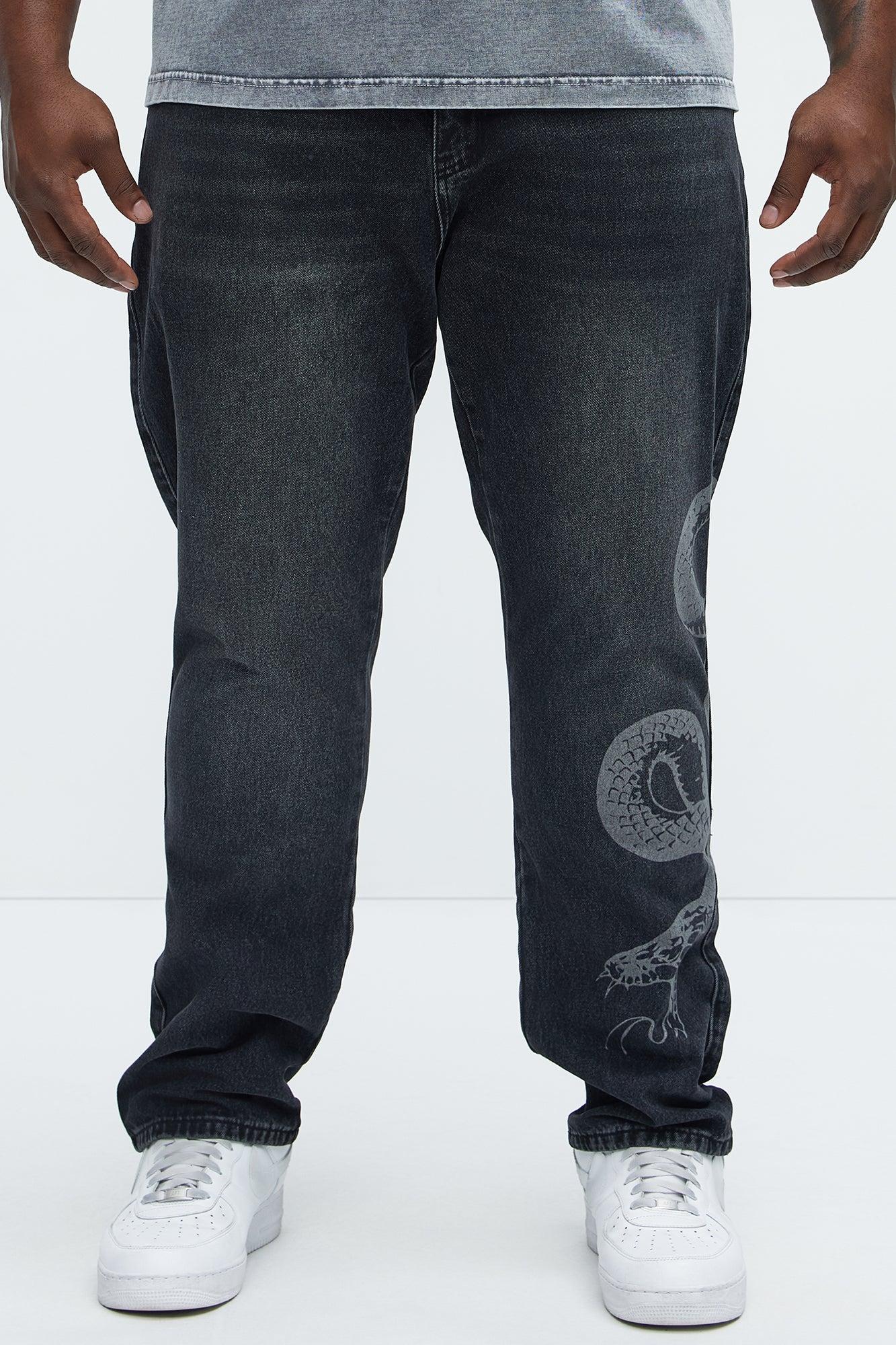 Snake Bleached Slim Jeans - Black Wash Product Image