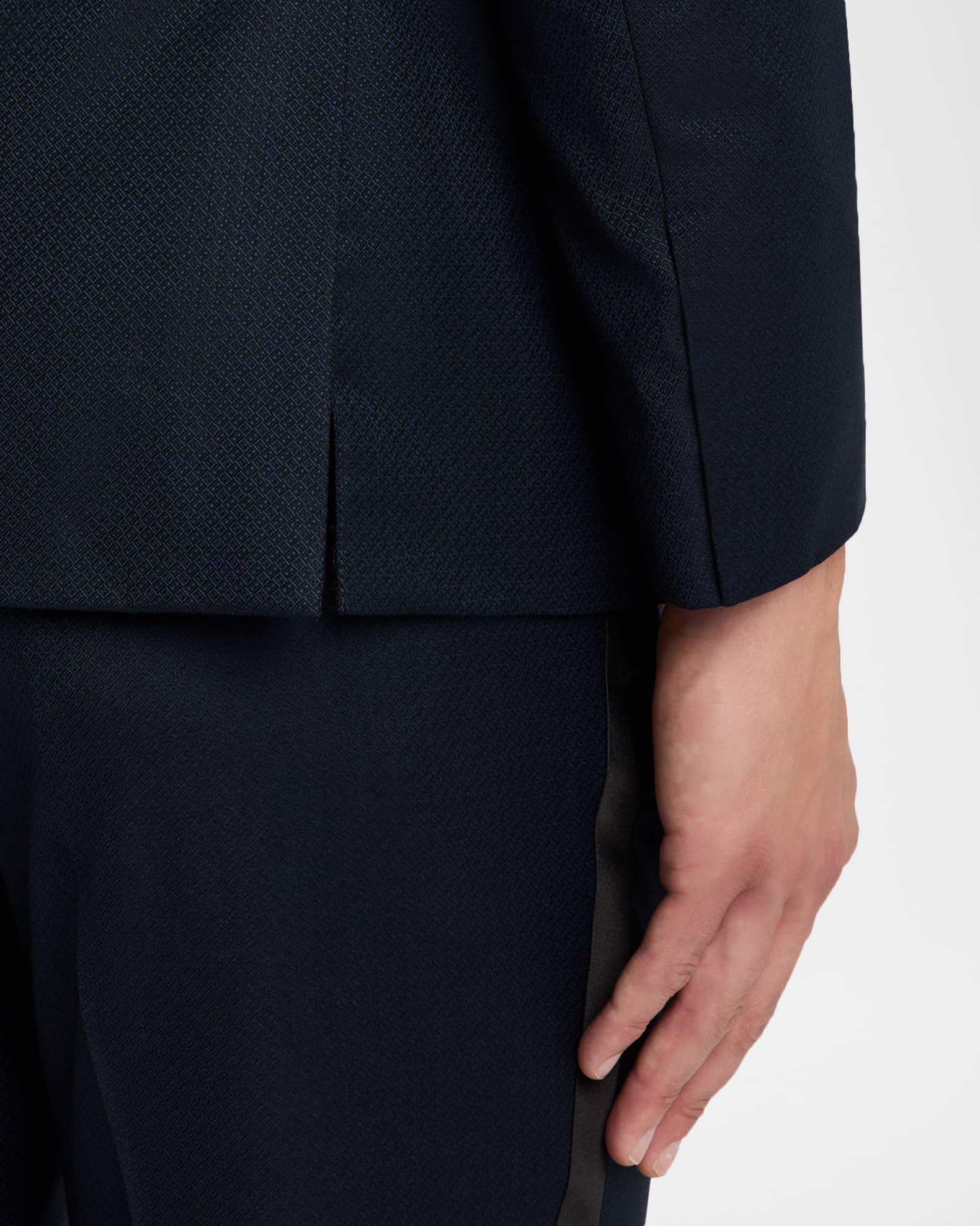 Men's Micro Geometric Satin Peak Lapel Tuxedo Product Image