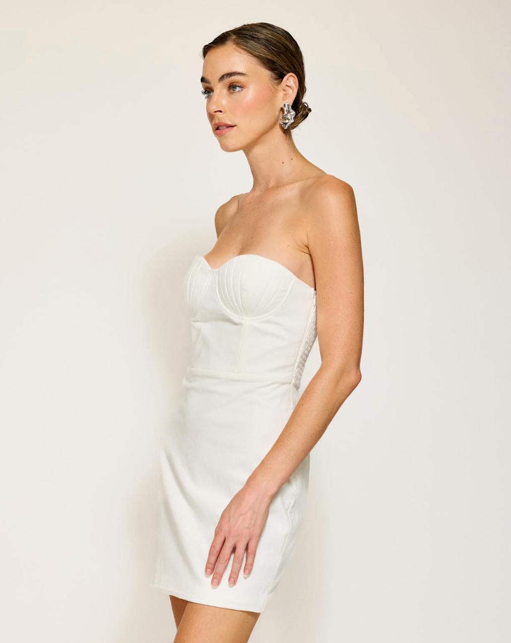 Line & Dot | Fable Mini Dress | White Product Image