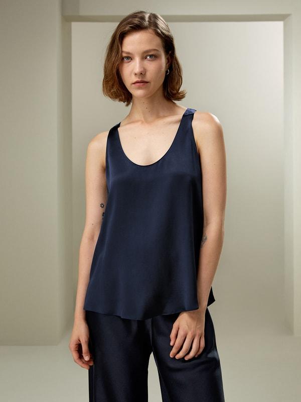 LILYSILK Silk Tank - Womens - Natural White Pure Silk - Cool A-Line Camisole XL Product Image