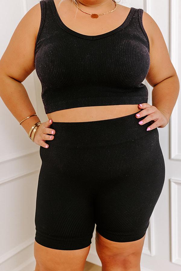 Trailside Cutie High Waist Ribbed Biker Shorts Curves Product Image