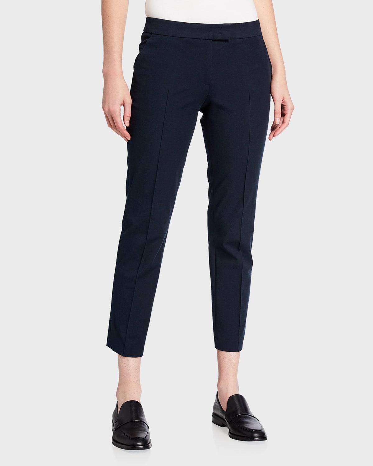 Frankie Straight-Leg Cotton-Stretch Cropped Pants Product Image