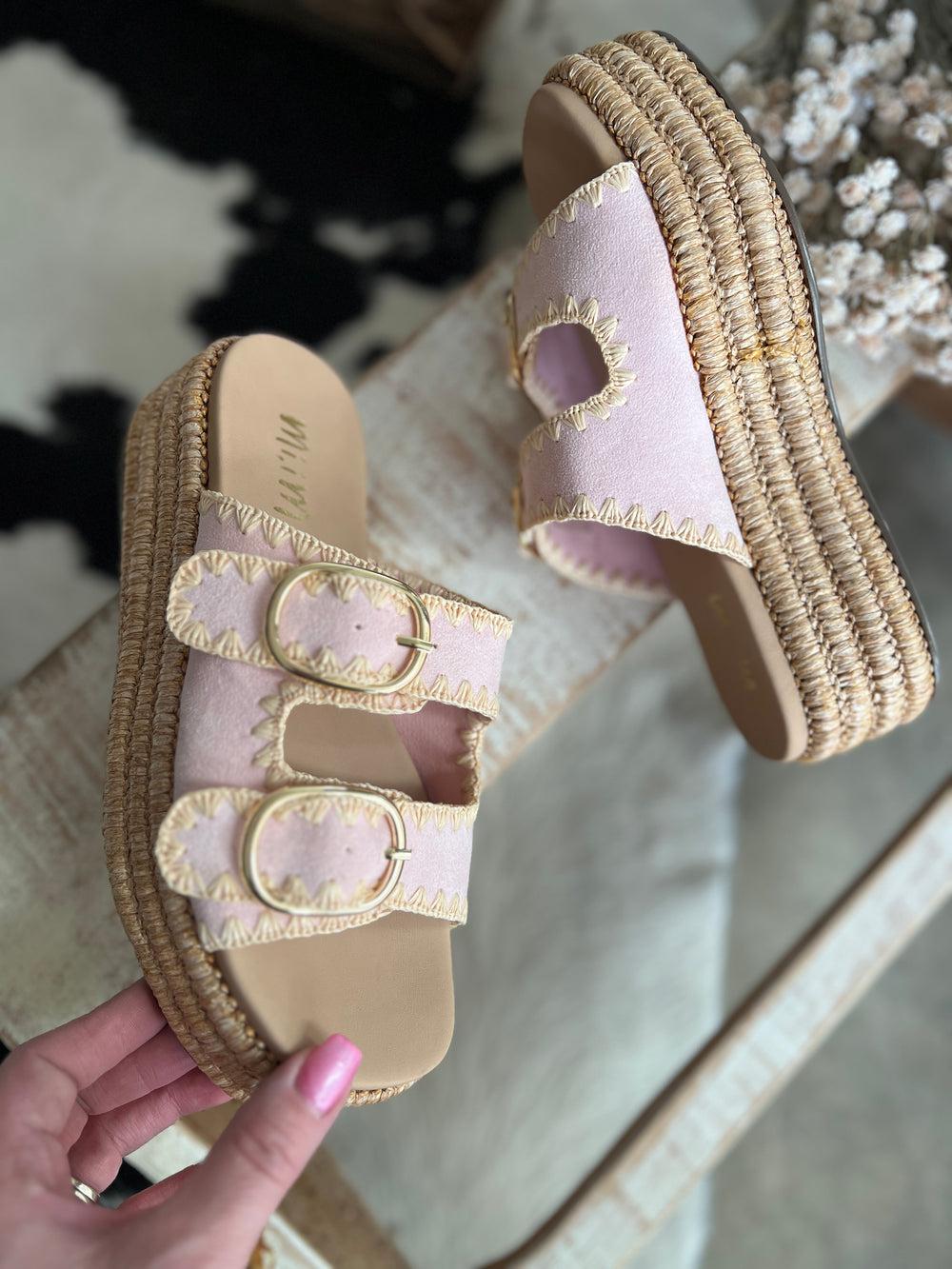 Miim Heidi Pink Platform Sandals Product Image