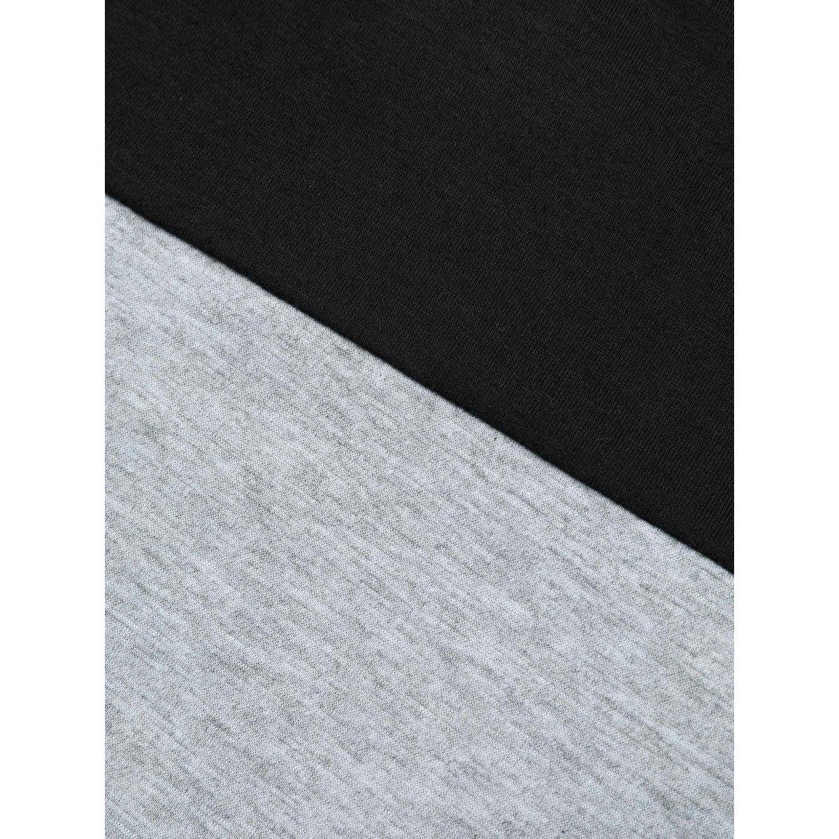 Plus Size Starry Color-Block Stretchy T-Shirt Black Women Casual Contrast Round Neck Everyday T-shirts BloomChic 10/M Product Image