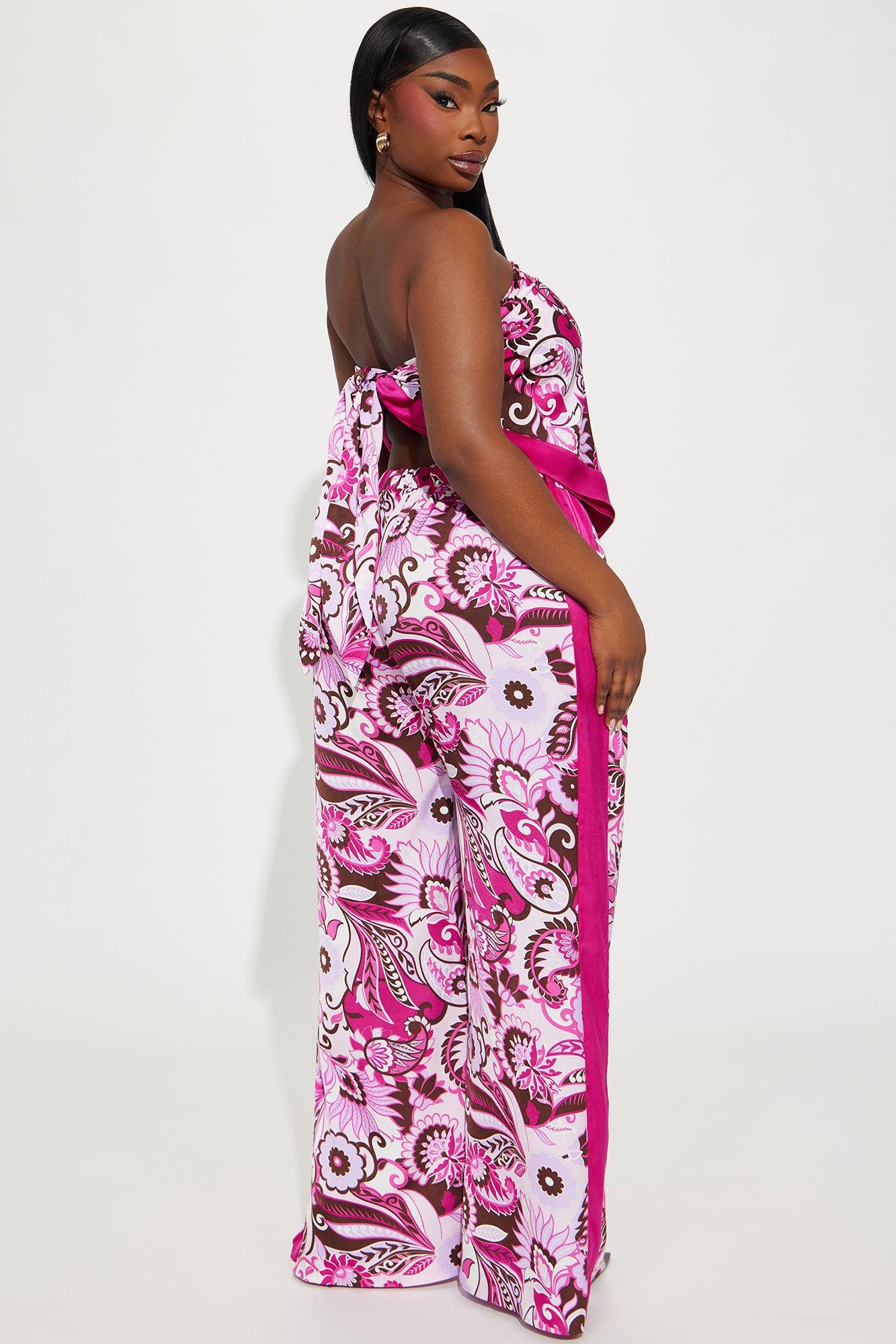 Kiki Satin Pant Set - Pink Product Image