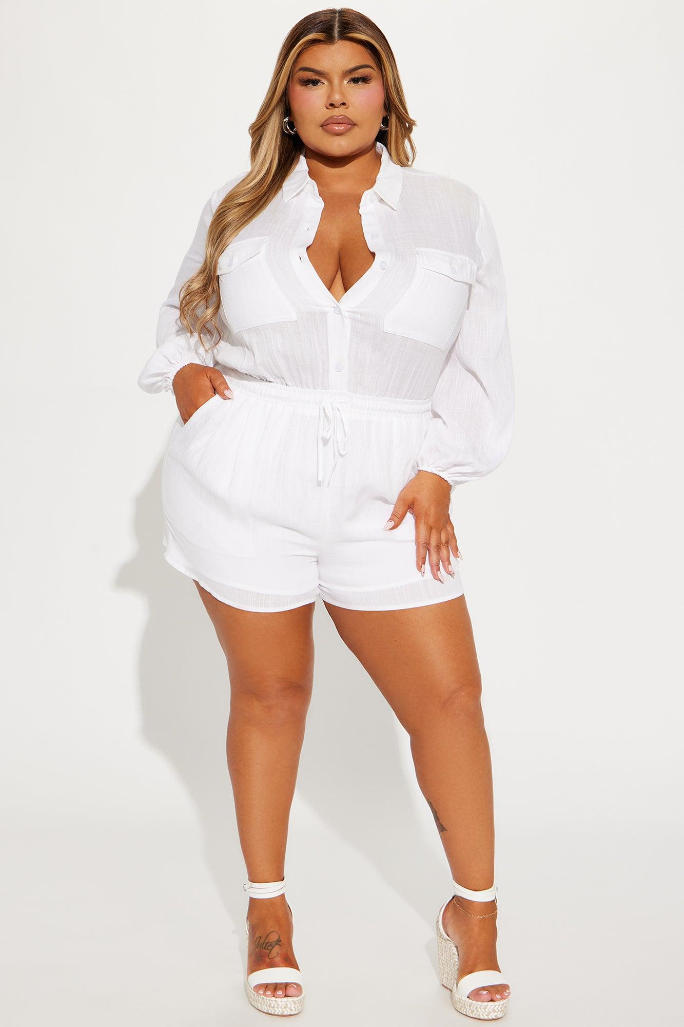 Hamptons Linen Romper - White Product Image