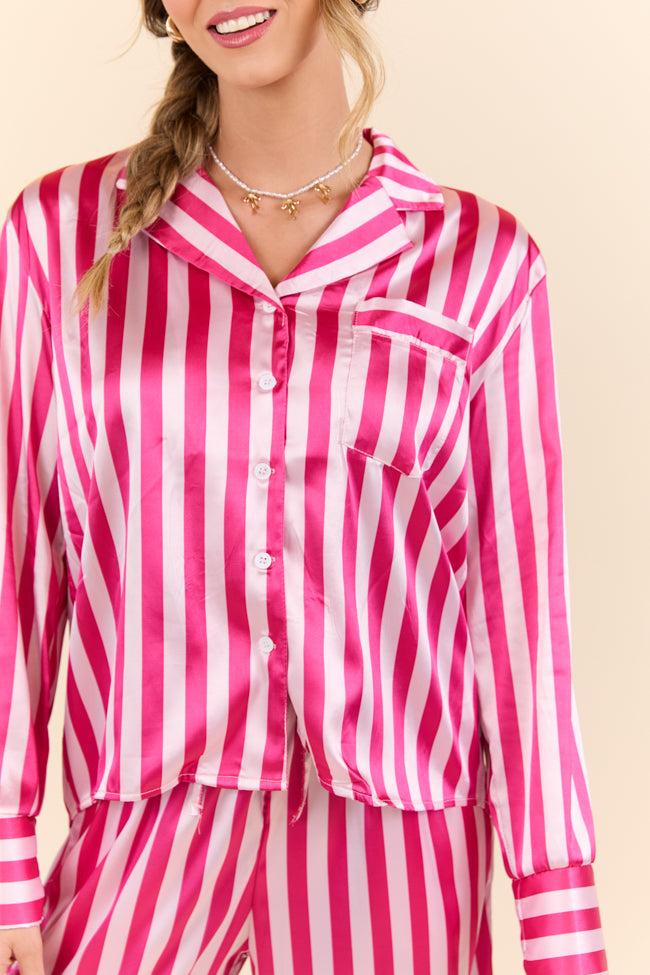 That's Our Secret Striped Satin Pajama Set DOORBUSTER Product Image